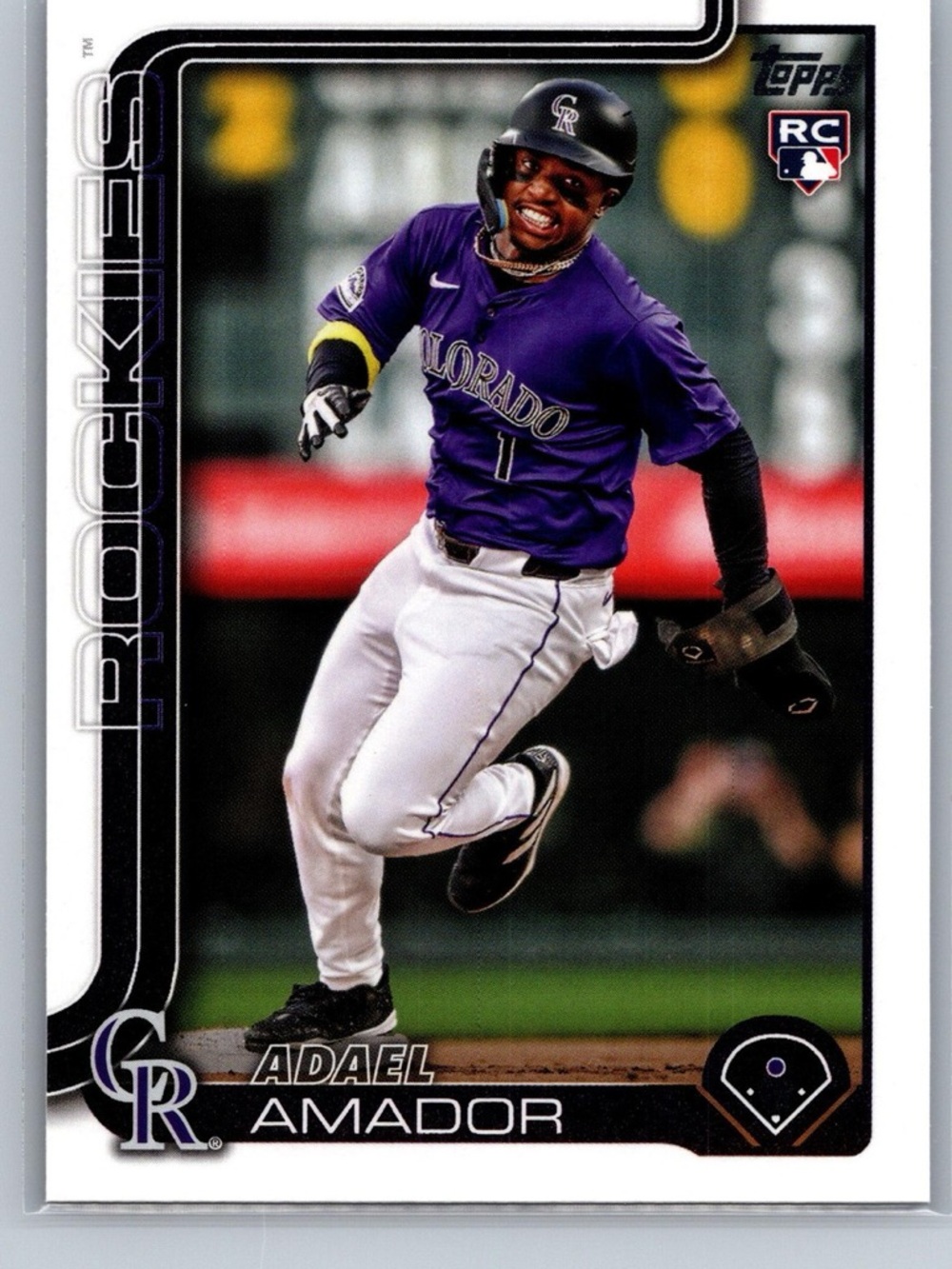 Topps RC ADAEL AMADOR Colorado Rockies Baseball Card - Purple Jersey
